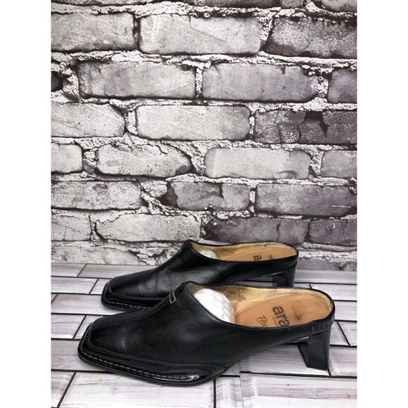 Ara Relax Flex Echt Leder Black Leather Heel Mules Women’s Sz 7M US/5UK/38EU - Picture 13 of 16